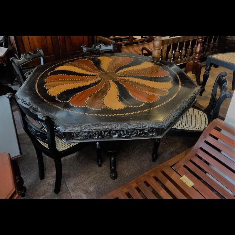 Ebony large Octagon Table 